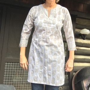 Anokhi Tunic - Hand-Blocked Golden Fabric